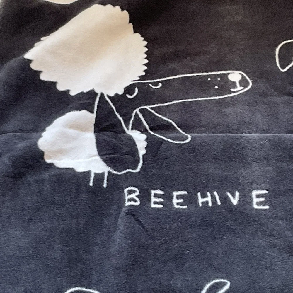Pottery Barn Teen Beach Towel Dog Humor Hairstyle Bangs Whimsical Designs Blue
